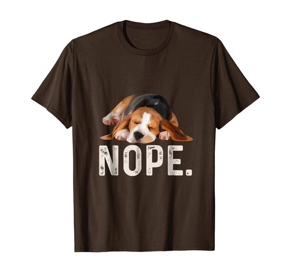 nope lazy beagle t-shirt, White;black