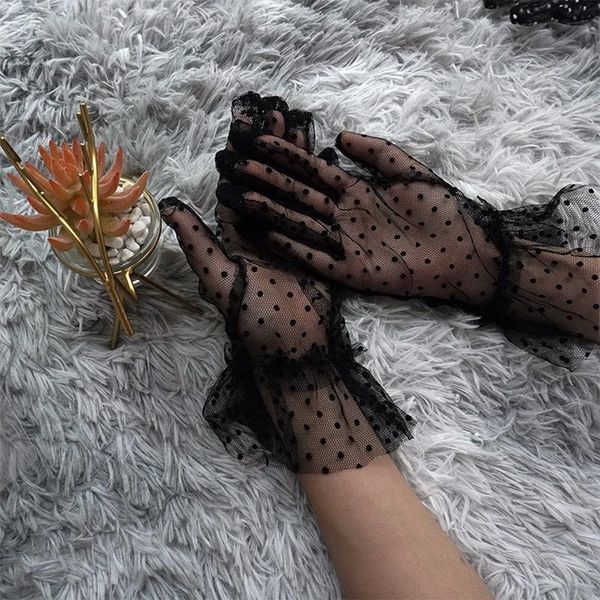 five fingers gloves 1 pair summer women thin short tulle stretchy lace spots sheers flexible accessories full finger silk, Blue;gray
five fingers gloves 1 pair summer women thin short tulle stretchy lace spots sheers flexible accessories full finger silk, Blue;gray