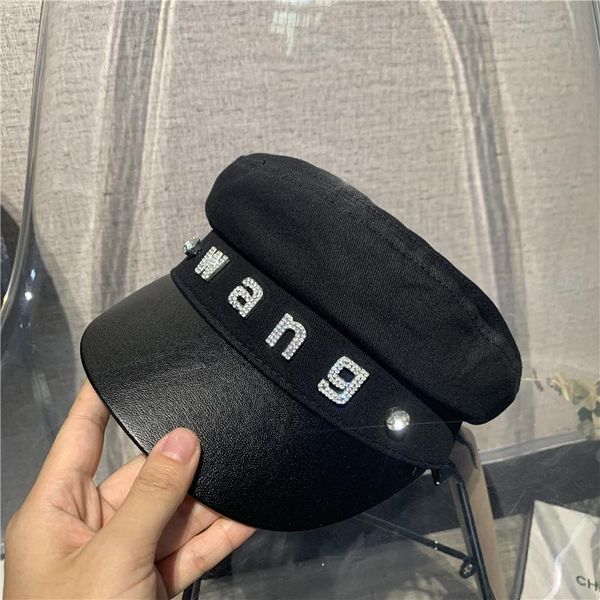 stingy brim hats women men harajuku berets rhinestone baseball cap hip hop streetwear military octagonal hat ladies pu leather black visors, Blue;gray
stingy brim hats women men harajuku berets rhinestone baseball cap hip hop streetwear military octagonal hat ladies pu leather black visors, Blue;gray
