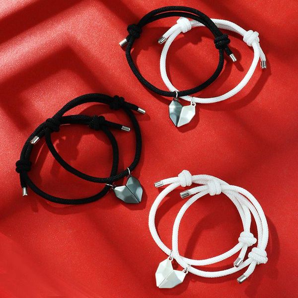 charm bracelets 2pcs couple minimalist heart lovers matching friendship bracelet rope braided magnetic distance valentine's day gift, Golden;silver
charm bracelets 2pcs couple minimalist heart lovers matching friendship bracelet rope braided magnetic distance valentine's day gift, Golden;silver