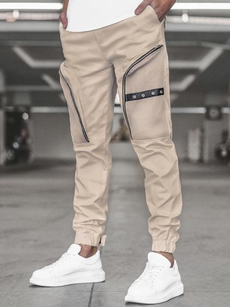 men's pants hip hop casual european logo large straight reflective multi-pocket cargo sports, Black
men's pants hip hop casual european logo large straight reflective multi-pocket cargo sports, Black