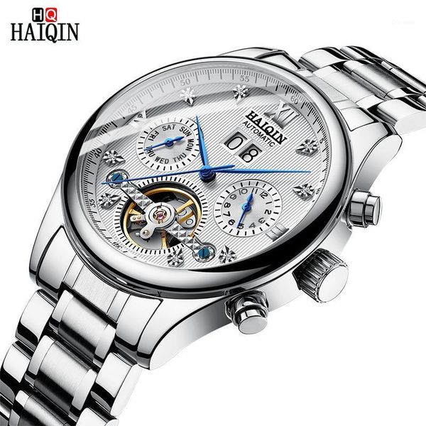 men's mechanical watch steel belt automatic man wristwatch sports waterproof tourbillon men for watches wristwatches, Slivery;brown
men's mechanical watch steel belt automatic man wristwatch sports waterproof tourbillon men for watches wristwatches, Slivery;brown