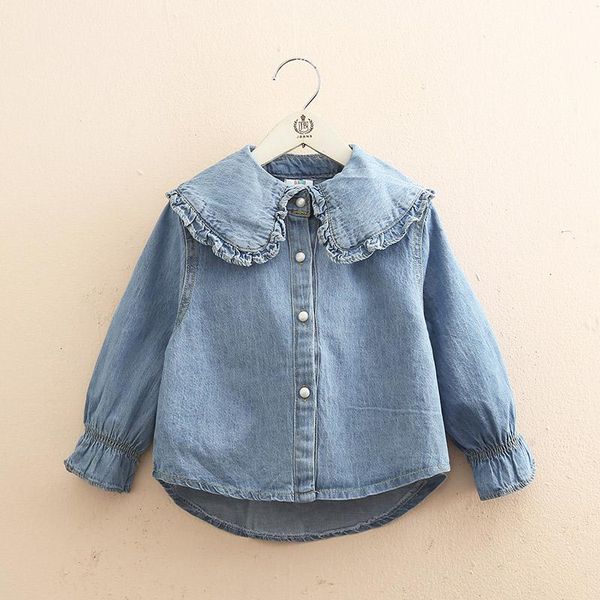 shirts toddler girl spring autumn denim long sleeve shirt warm casual turn-down collar blouse, White;black
shirts toddler girl spring autumn denim long sleeve shirt warm casual turn-down collar blouse, White;black