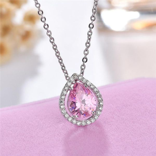 pendant necklaces pink zircon water drop jewellery for girls wedding bijoux accessorieis silver plated teardrop design gift
pendant necklaces pink zircon water drop jewellery for girls wedding bijoux accessorieis silver plated teardrop design gift