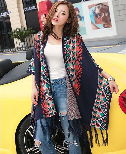 women's sweaters 2021 wool decorative pattern design cardigan cape batwing sleeve knit poncho sweater women, White;black
women's sweaters 2021 wool decorative pattern design cardigan cape batwing sleeve knit poncho sweater women, White;black