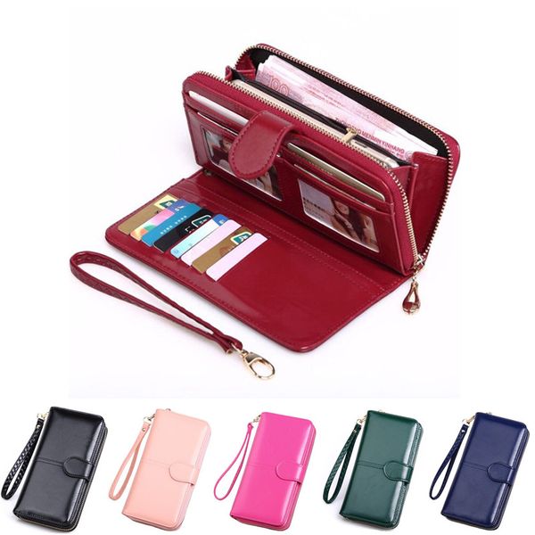 leather women long zipper oil wax wallet big capacity hasp zipper purse ladies long wristlet clutch coin card holders portomonee, Red;black
leather women long zipper oil wax wallet big capacity hasp zipper purse ladies long wristlet clutch coin card holders portomonee, Red;black