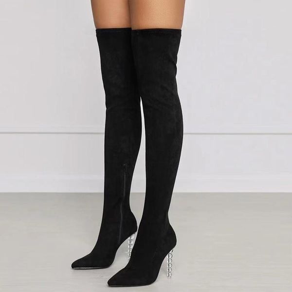boots wholesale suede over knee female high fashion beads decorate heel zipper pointed toe winter long, Black
boots wholesale suede over knee female high fashion beads decorate heel zipper pointed toe winter long, Black