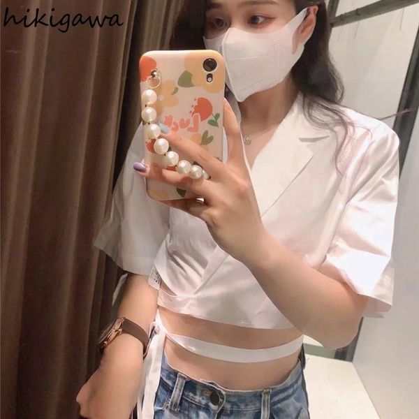 women's blouses & shirts hikigawa shirt fashion notched short sleeve pullover blouse slim fit blusas white lace up irregular elegant
women's blouses & shirts hikigawa shirt fashion notched short sleeve pullover blouse slim fit blusas white lace up irregular elegant