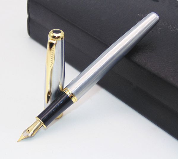 stainless baoer 388 classic steel business medium fountain pen new silver golden trim m nib
stainless baoer 388 classic steel business medium fountain pen new silver golden trim m nib
