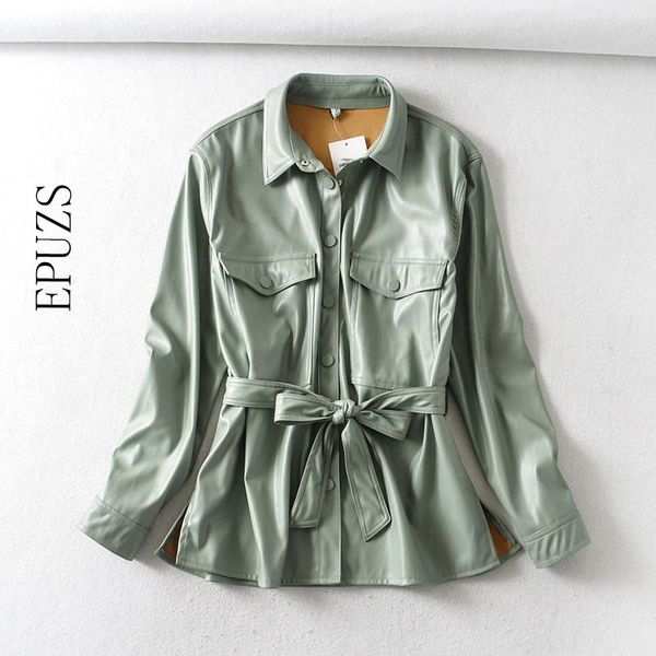 green black leather jacket women pu biker streetwear punk motorcycle faux coat winter korean 2021 women's jackets, Black;brown
green black leather jacket women pu biker streetwear punk motorcycle faux coat winter korean 2021 women's jackets, Black;brown
