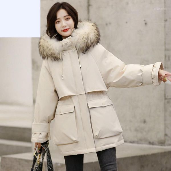 women's down & parkas winter jacket women large natural raccoon fur 90% white duck coat thick warm sash tie up zipper snow outerwear, Black
women's down & parkas winter jacket women large natural raccoon fur 90% white duck coat thick warm sash tie up zipper snow outerwear, Black