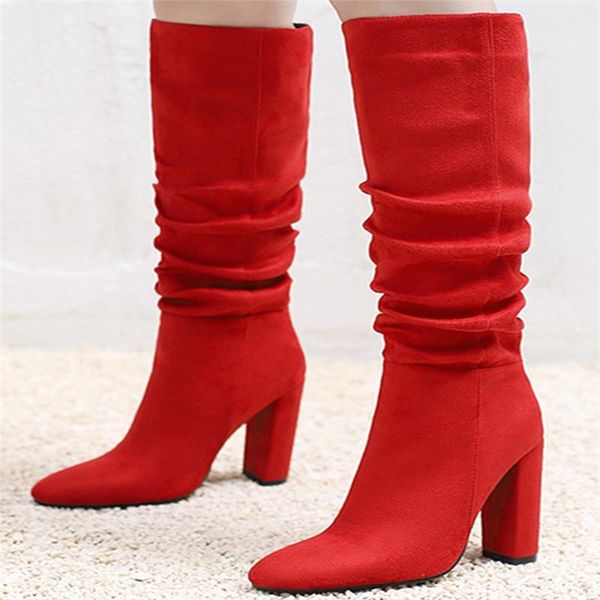 boots suede knee high women shoes fashion pleated long tall female heels flock black red party autumn winter
boots suede knee high women shoes fashion pleated long tall female heels flock black red party autumn winter