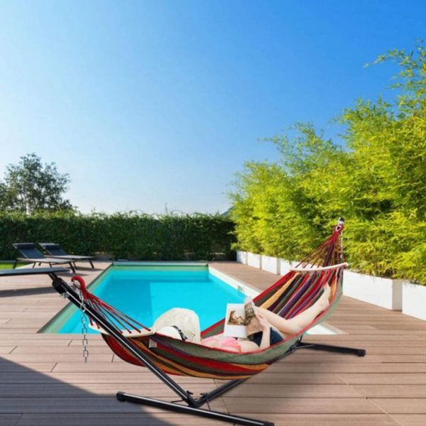 camp furniture double classic hammock with stand for 2 person- indoor or outdoor use-with carrying pouch-powder-coated steel frame - durabl
camp furniture double classic hammock with stand for 2 person- indoor or outdoor use-with carrying pouch-powder-coated steel frame - durabl