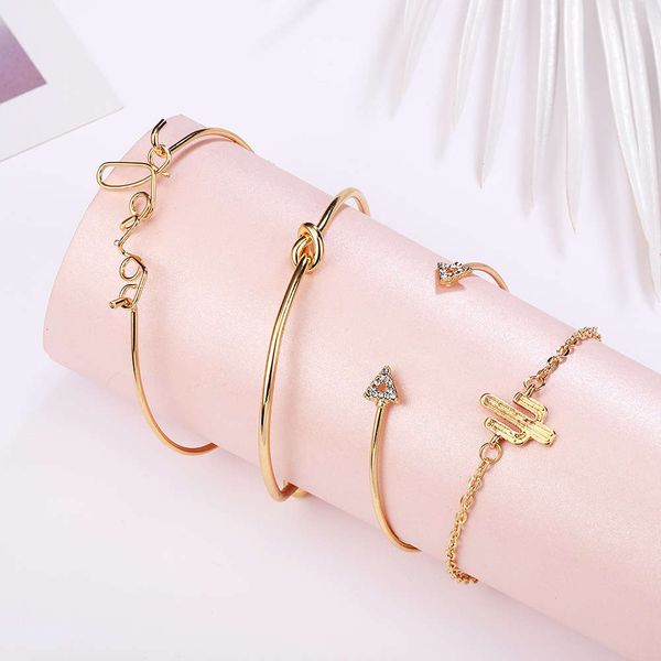 hand catenary set love leaf knot four piece set bracelet opening combination jewelry, Golden;silver
hand catenary set love leaf knot four piece set bracelet opening combination jewelry, Golden;silver
