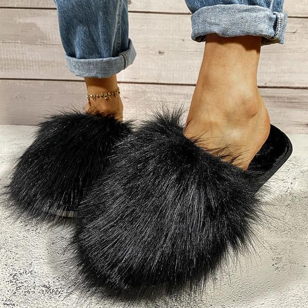 winter women furry slippers house warm faux fur flat bedroom ladies shoes slip-on indoor slides, Black
winter women furry slippers house warm faux fur flat bedroom ladies shoes slip-on indoor slides, Black