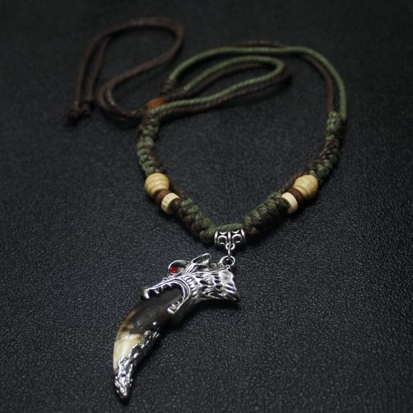 pendant necklaces wolf tooth necklace power man chain domineering accessories real fashion for party, Silver
pendant necklaces wolf tooth necklace power man chain domineering accessories real fashion for party, Silver