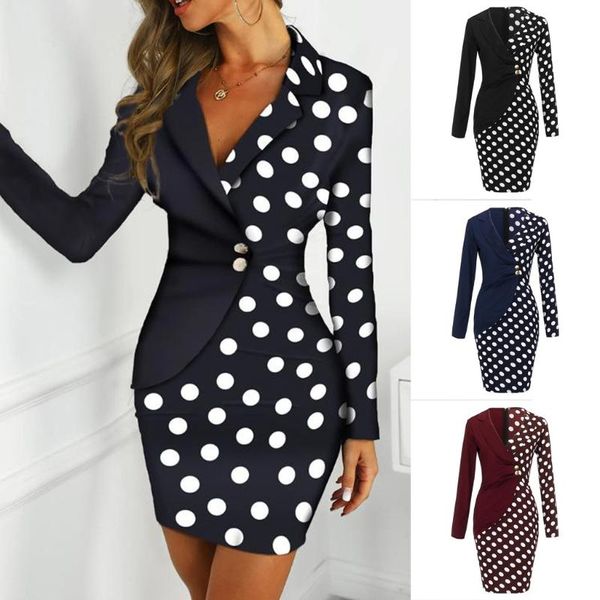 casual dresses fashion women office dress long sleeve buttons polka dot stitching patchwork bodycon slim blazer work formal, Black;gray
casual dresses fashion women office dress long sleeve buttons polka dot stitching patchwork bodycon slim blazer work formal, Black;gray