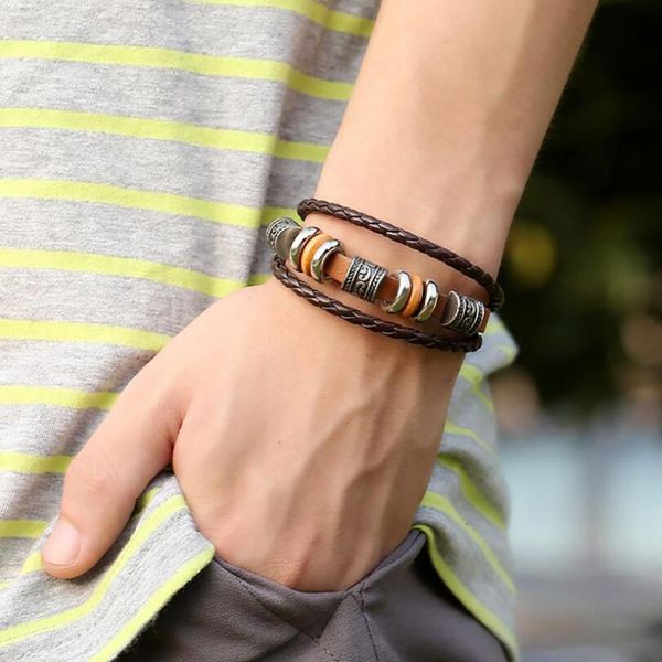 charm bracelets handmade retro genuine leather woven bracelet men vintage braided bangles male jewelry adjustable, Golden;silver
charm bracelets handmade retro genuine leather woven bracelet men vintage braided bangles male jewelry adjustable, Golden;silver