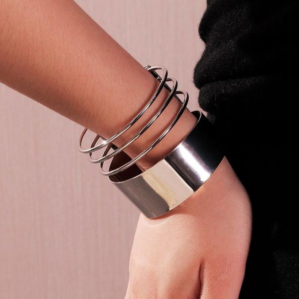 charm bracelets fashion gold big wide hollow bangles for women man hip hop alloy metal bracelet punk style jewelry, Golden;silver
charm bracelets fashion gold big wide hollow bangles for women man hip hop alloy metal bracelet punk style jewelry, Golden;silver