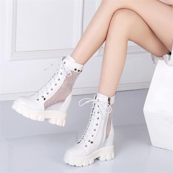 boots pxelena celebrity rivet mesh women 2021 spring genuine leather chunky platform hidden high heels gothic punk shoes, Black
boots pxelena celebrity rivet mesh women 2021 spring genuine leather chunky platform hidden high heels gothic punk shoes, Black