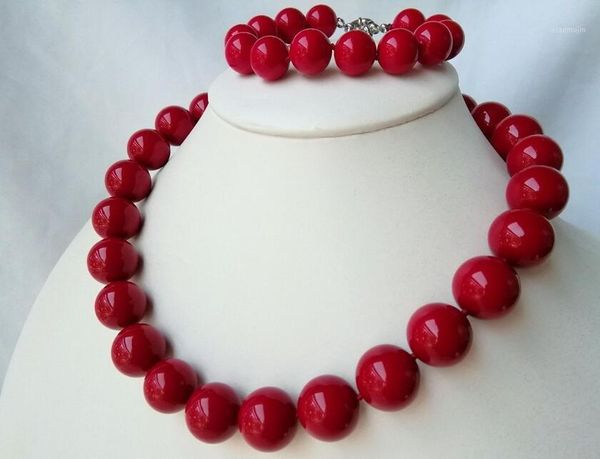 earrings & necklace 16 mm round red mother of pearl shell bracelet set, Silver
earrings & necklace 16 mm round red mother of pearl shell bracelet set, Silver