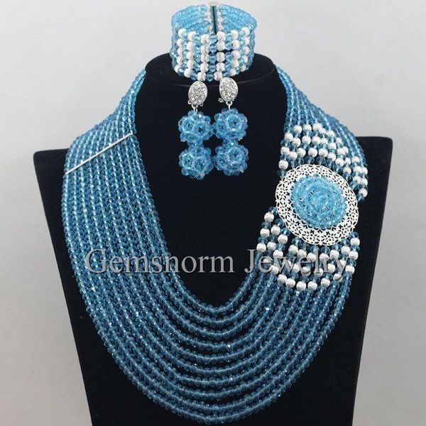 earrings & necklace teal blue wedding beads jewelry accessories women african bridal party set wa149, Silver
earrings & necklace teal blue wedding beads jewelry accessories women african bridal party set wa149, Silver