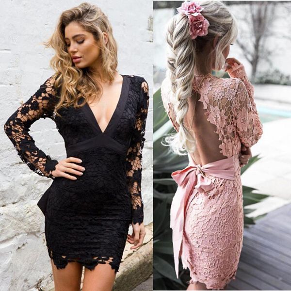 casual dresses women lace dress elegant pink hollow out backless deep v neck bodycon short summer bow tied up mini par, Black;gray
casual dresses women lace dress elegant pink hollow out backless deep v neck bodycon short summer bow tied up mini par, Black;gray