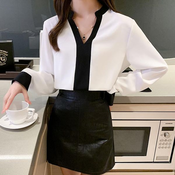 women's blouses & shirts women chiffon blouse fashion korean v-neck loose long sleeve shirt 2021 spring, White
women's blouses & shirts women chiffon blouse fashion korean v-neck loose long sleeve shirt 2021 spring, White