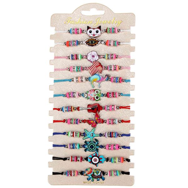 children's bracelet 12 set bohemian alloy painted oil soft pottery animal woven bracelet, Golden;silver
children's bracelet 12 set bohemian alloy painted oil soft pottery animal woven bracelet, Golden;silver
