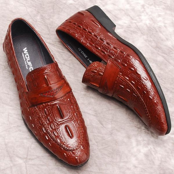 dress shoes luxury mens genuine leather italian casual loafer shiny black wine red slip on wedding party formal for men
dress shoes luxury mens genuine leather italian casual loafer shiny black wine red slip on wedding party formal for men