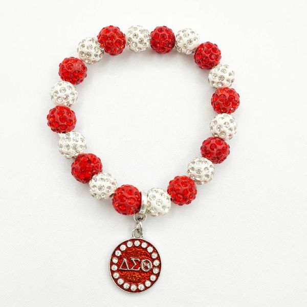 beaded, strands hand made greek sorority elastic red white bead letter detal rhinestone pendant bracelet bangles, Black
beaded, strands hand made greek sorority elastic red white bead letter detal rhinestone pendant bracelet bangles, Black