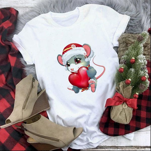 merry christmas men cartoon women t shirt mouse heart print casual short sleeve tee girls clothes, White
merry christmas men cartoon women t shirt mouse heart print casual short sleeve tee girls clothes, White