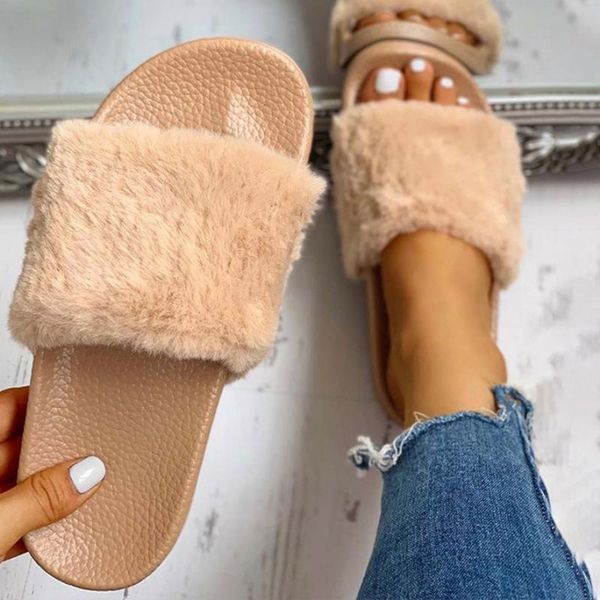 women's home fur slippers 2021 short plush slides casual comfortable open toe shoes female non-slip flats plus drop, Black
women's home fur slippers 2021 short plush slides casual comfortable open toe shoes female non-slip flats plus drop, Black