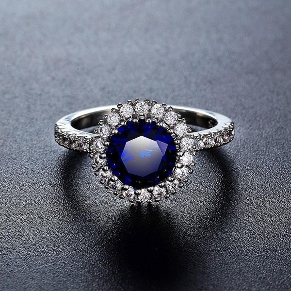 created round zircon blue sapphire rings for women silver 925 sterling jewelry ring wedding engagement party gift cluster, Golden;silver
created round zircon blue sapphire rings for women silver 925 sterling jewelry ring wedding engagement party gift cluster, Golden;silver