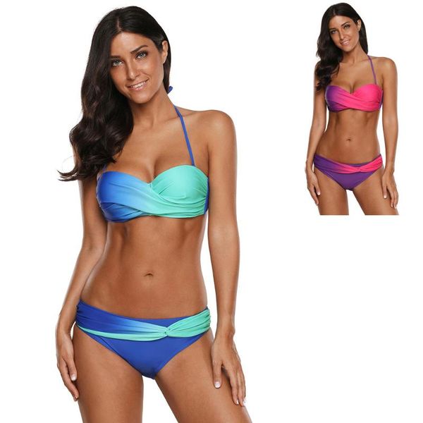 women's swimwear women gradient european two pieces bikini set low waist sling beach 2021 arrival swimsuit, White;black
women's swimwear women gradient european two pieces bikini set low waist sling beach 2021 arrival swimsuit, White;black