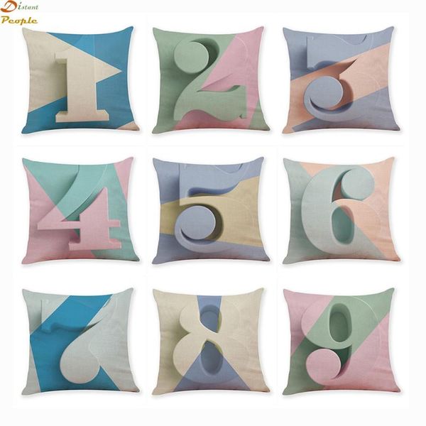 stereoscopic numeric pillows case pillow cover home waist throw flannel cushion covers simple decorative for sofa cushion/decorative