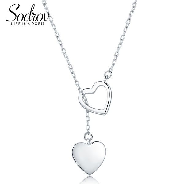 sodrov 925 sterling silver necklace pendant for women double heart fine silver 925 jewelry 925 silver necklace, Golden;silver
sodrov 925 sterling silver necklace pendant for women double heart fine silver 925 jewelry 925 silver necklace, Golden;silver