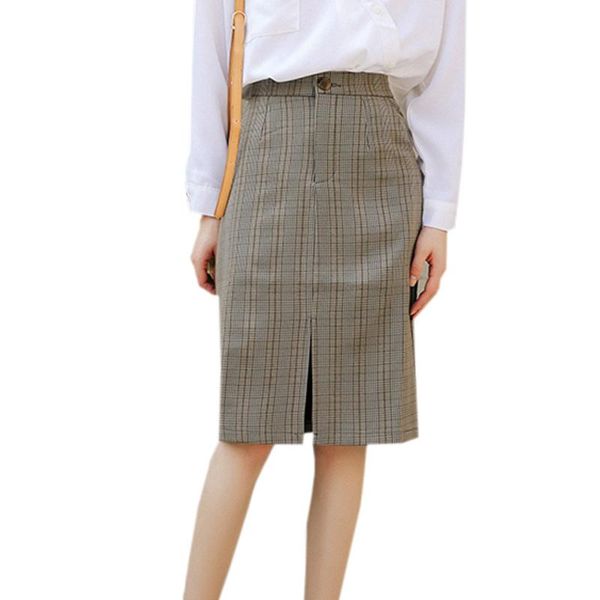 skirts elegant front split plaid skirt women 2021 autumn high waist gray pocket famale vintage lady knee-length slim faldas, Black
skirts elegant front split plaid skirt women 2021 autumn high waist gray pocket famale vintage lady knee-length slim faldas, Black