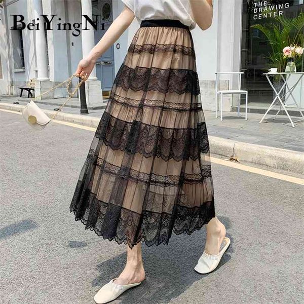 lace mesh pleated midi skirts for woman french romance kawaii dance elastic waist long vintage skirt tulle girl 210506, Black
lace mesh pleated midi skirts for woman french romance kawaii dance elastic waist long vintage skirt tulle girl 210506, Black