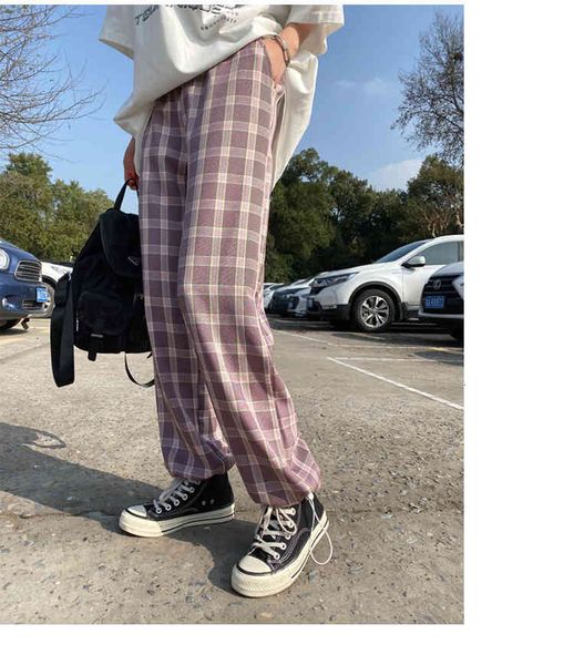 capris high-waisted woman 2021 hare pink streetwear pants elastic plaid women's waistband, Black;white
capris high-waisted woman 2021 hare pink streetwear pants elastic plaid women's waistband, Black;white