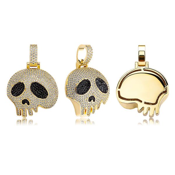 18k gold plated halloween iced out zircon diamond skull pendant necklace charm bling chain jewelry gift, Silver
18k gold plated halloween iced out zircon diamond skull pendant necklace charm bling chain jewelry gift, Silver