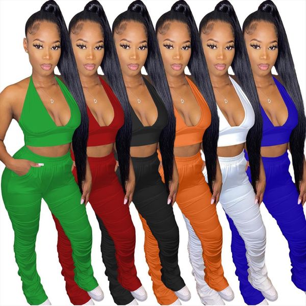 stacked 2 piece club womenpant outfits halter backless crop and long with pockets women summer two pieces, White
stacked 2 piece club womenpant outfits halter backless crop and long with pockets women summer two pieces, White