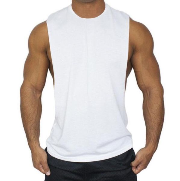 men' tank vest mens gym low cut shirt tees fitness and bodybuilding singlet tanksportswear, White;black
men' tank vest mens gym low cut shirt tees fitness and bodybuilding singlet tanksportswear, White;black