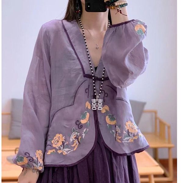 women's jackets one national style grain coil button cardigan summer ramie embroidery v-neck long sleeve sunscreen shirt, Black;brown
women's jackets one national style grain coil button cardigan summer ramie embroidery v-neck long sleeve sunscreen shirt, Black;brown