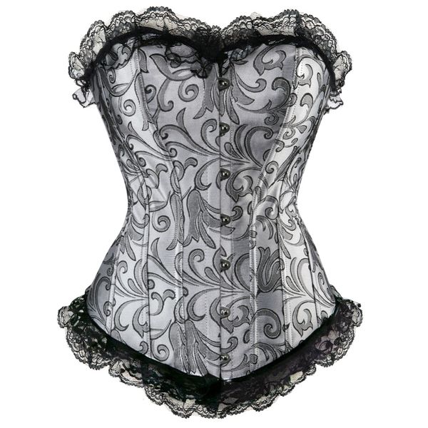 print overbust corset lace decorated elegant bride wedding waist cincher bustier plus size s-2xl, Black;white
print overbust corset lace decorated elegant bride wedding waist cincher bustier plus size s-2xl, Black;white