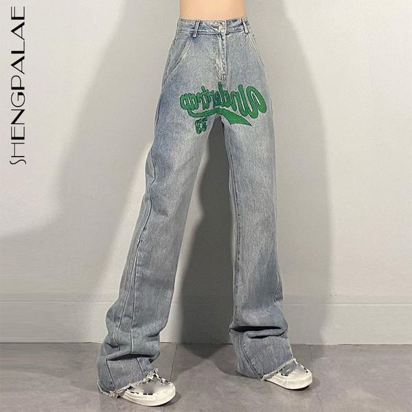 women's jeans shengpalae high street embroidered spring 2021 waidt fashion loose straight tube denim pants female 5b301, Blue
women's jeans shengpalae high street embroidered spring 2021 waidt fashion loose straight tube denim pants female 5b301, Blue