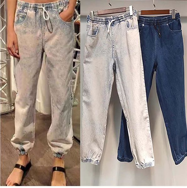 jean aaw011 women elastic waistband side panel ribbon letter loose casual jeans pant a2, Blue
jean aaw011 women elastic waistband side panel ribbon letter loose casual jeans pant a2, Blue