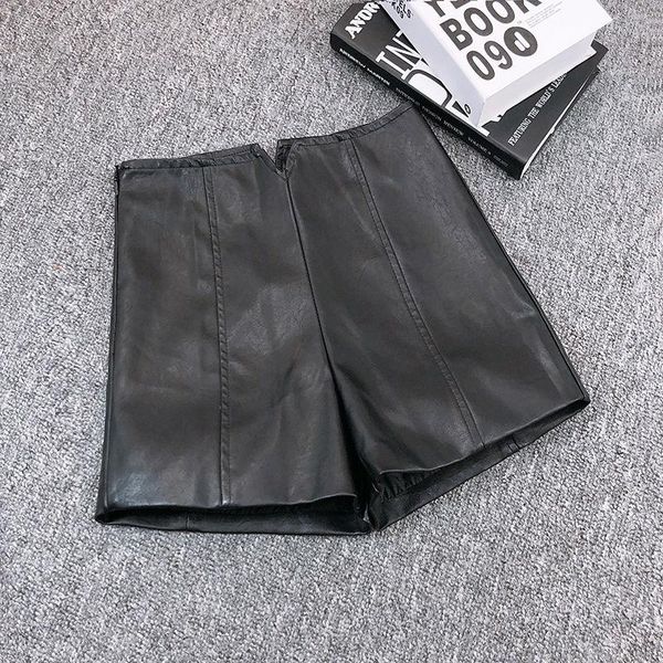 women's shorts women 2021 autumn winter high waist fashion female wide leg leather ladies slim street z403, White;black
women's shorts women 2021 autumn winter high waist fashion female wide leg leather ladies slim street z403, White;black