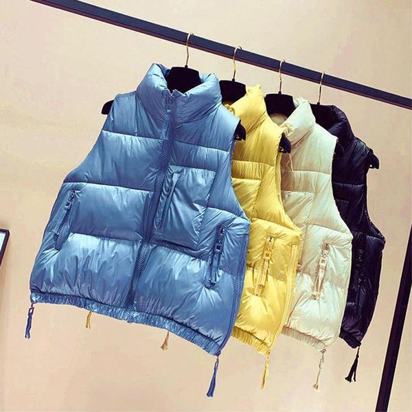 women's vests autumn winter warm sleeveless casual waistcoat short cotton clothes stand collar puffer fashion loose coat, Black;white
women's vests autumn winter warm sleeveless casual waistcoat short cotton clothes stand collar puffer fashion loose coat, Black;white