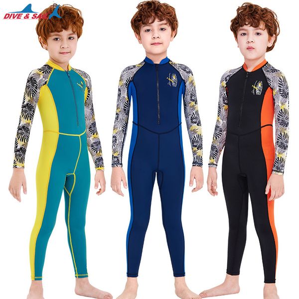 die & sail new swimsuit boys sunscreen one-piece diving long sleeve medium and large children's quick drying jellyfish suit, White;black
die & sail new swimsuit boys sunscreen one-piece diving long sleeve medium and large children's quick drying jellyfish suit, White;black